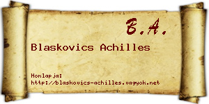Blaskovics Achilles névjegykártya
